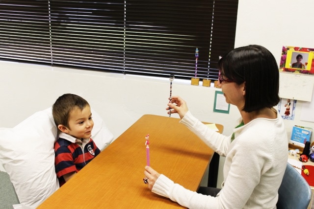 Woman and child in Vision Therapy